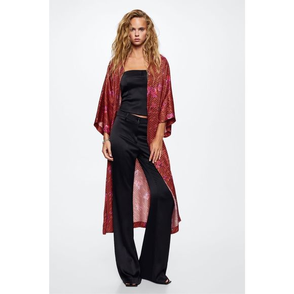 Mango Flower Print Kaftan Size L - Picture 2 of 8